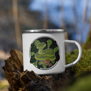 Grøn Katteøjesnog Emaljekrus - Arternes Verden