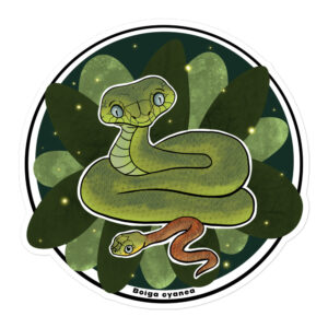 Grøn Katteøjesnog Klistermærke